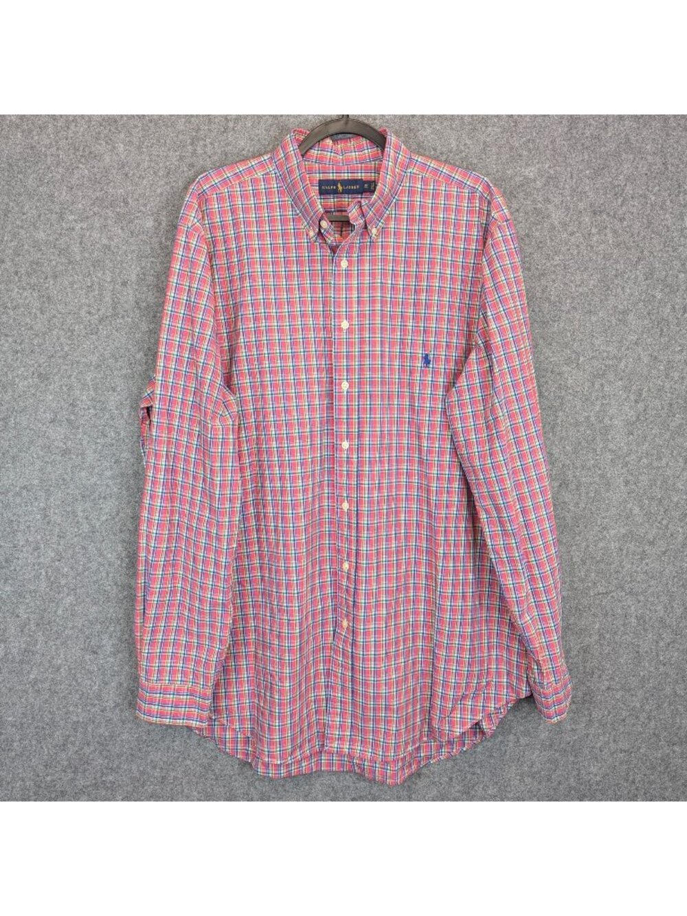 Ralph Lauren Mens XLT Tall Plaid Button Down Shirt Long Sleeve Classic Fit
